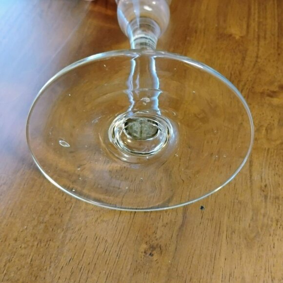 Vintage Clear Glass Candlestick Holder 9-Inch Elegant Design Rounded Accents - Picture 4 of 6